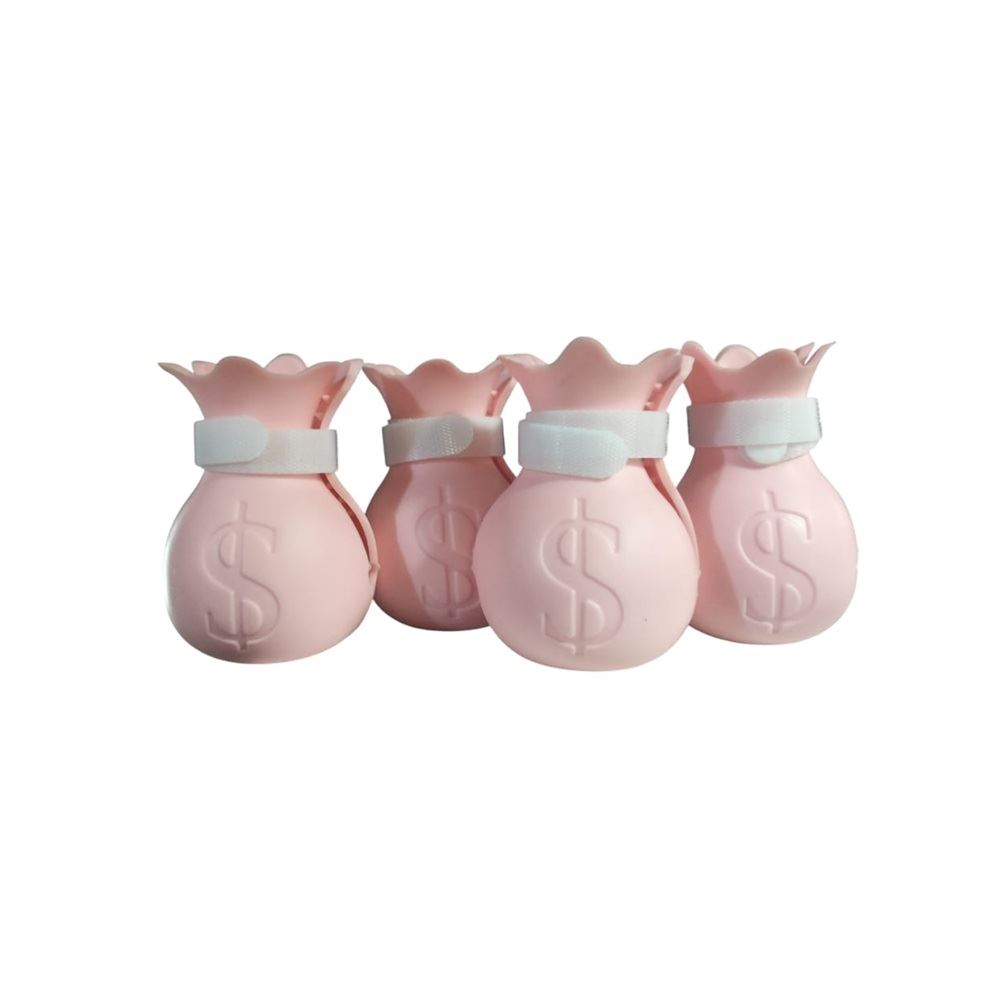 Zapatos de silicona para gatos anti arañazos rosado